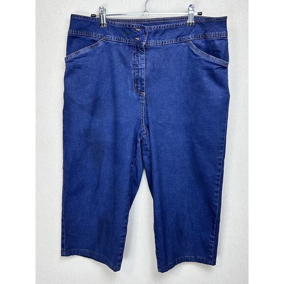 Bill Blass Jeans Women’s 14 Blue High Rise Bermuda Shorts Stretch Denim Cotton - Picture 1 of 12